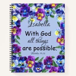 パンジーかわいらしフラワークリスチャン聖なる書物、 経典ギフト ノートブック