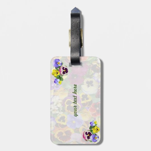 パンジーかわいらしラゲッジタグ ラゲッジタグ (裏面縦)