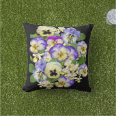 パンジーかわいらし アウトドアクッション (芝生)