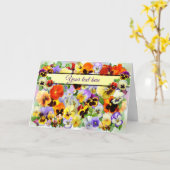 パンジーかわいらし カード (黄色い花)