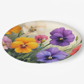 パンジーかわいらし ペーパープレート (アングル)