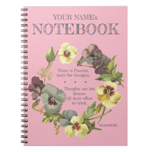 「パンジーがいる、それは…」 パーソナライズ ノートブック (正面)