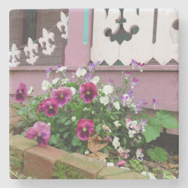 パンジーとフルーアデリス – Martha's Vineヤード ストーンコースター