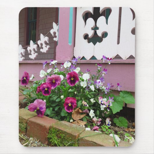 パンジーとフルーアデリス – Martha's Vineヤード マウスパッド (正面)