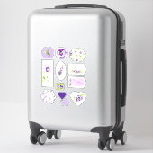 パンジーとブルーベリースクラップブックの水色 シール (スーツケース)