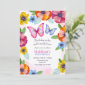 パンジーと蝶の誕生日パーティー 招待状 (スタンド正面)