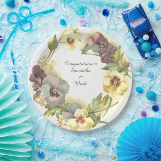 パンジーによっては名前入りが開花します ペーパープレート (パーティー)