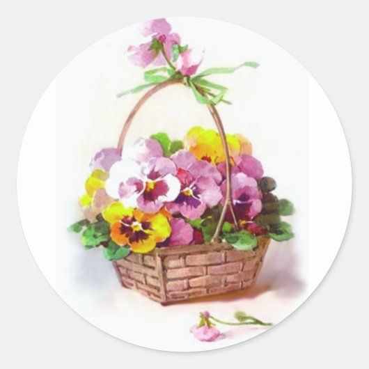 パンジーのかご ラウンドシール (正面)