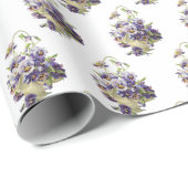 パンジーのバスケット（白） ラッピングペーパー (ロールコーナー)