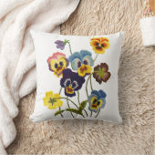 パンジーのパレフェイクーパードこて刺繍枕 クッション (ブランケット)