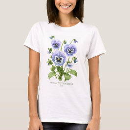 パンジーのボタニカルアート 紫 Tシャツ