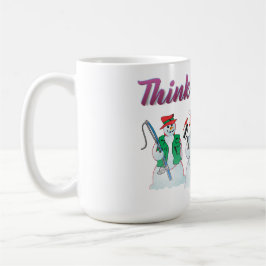 パンジーのマグが付いている春の雪だるまを考えて下さい コーヒーマグカップ