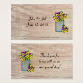 パンジーのメイスン結婚ジャーつるラベル (正面&裏面)