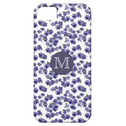 パンジーのモノグラムのiPhoneの場合 Case-Mate iPhoneケース (裏面)