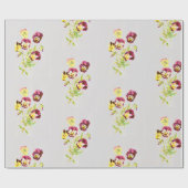 パンジーのレトロのイラストレーションの包装紙 ラッピングペーパー (フラット)