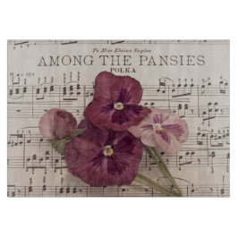 パンジーの中で カッティングボード