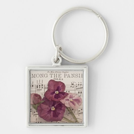 パンジーの中で キーホルダー (正面)
