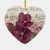 パンジーの中で セラミックオーナメント (正面)