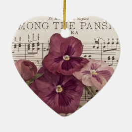 パンジーの中で セラミックオーナメント