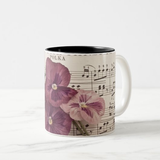 パンジーの中で ツートーンマグカップ (正面右)