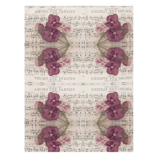 パンジーの中で テーブルクロス (正面)