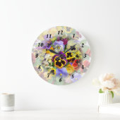 パンジーの時間~の時計 ラージ壁時計 (ホーム)