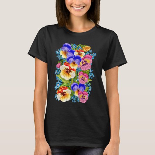 パンジーの束。 Tシャツ (正面)