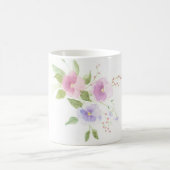 パンジーの水彩画のマグ コーヒーマグカップ (中央)