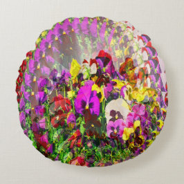 パンジーの渦..... ラウンドクッション