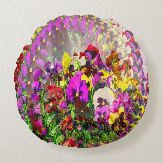 パンジーの渦..... ラウンドクッション (正面)