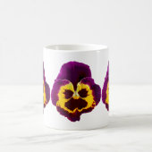 パンジーの花のみ+あなたのテキストとアイディア コーヒーマグカップ (中央)