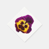 パンジーの花のみ+あなたのテキストとアイディア スタンダードカクテルナプキン (角)