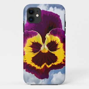 パンジーの花のみ+あなたのテキストとアイディア iPhone 11 ケース