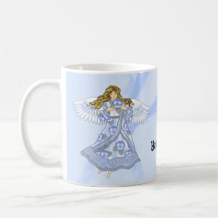 パンジーの花クリスチャン天使 コーヒーマグカップ