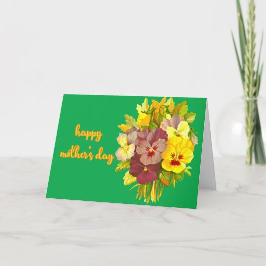 パンジーの花束マザーズデイカード カード (正面)