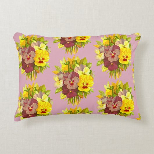 パンジーの花束 アクセントクッション (正面)