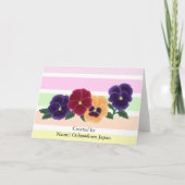 パンジーの花柄の誕生日 カード (裏面)