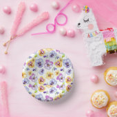 パンジーの花柄 ペーパーボウル (パーティー)