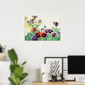 パンジーの花・赤・紫・黄パンジー香南 ポスター (ホームオフィス)