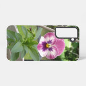 パンジーの電話ケース（ピンクと紫） SAMSUNG GALAXYケース (裏面横)