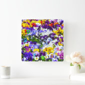 パンジーウォールクロック スクエア壁時計 (ホーム)