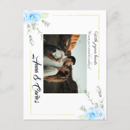 パンジーエレガントブルー結婚フラワー発表 ポストカード