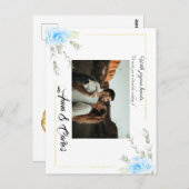 パンジーエレガントブルー結婚フラワー発表 ポストカード (正面/裏面)