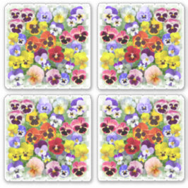 パンジーカラフルカスタムカットビニールシール シール