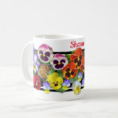 パンジーカラフルコーヒーマグ コーヒーマグカップ (正面左)