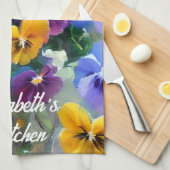 パンジーカラフル キッチンタオル (四つ折り)