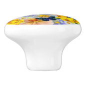 パンジーデイジーと蝶 セラミックノブ (側面)