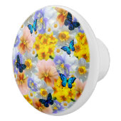 パンジーデイジーと蝶 セラミックノブ (右)