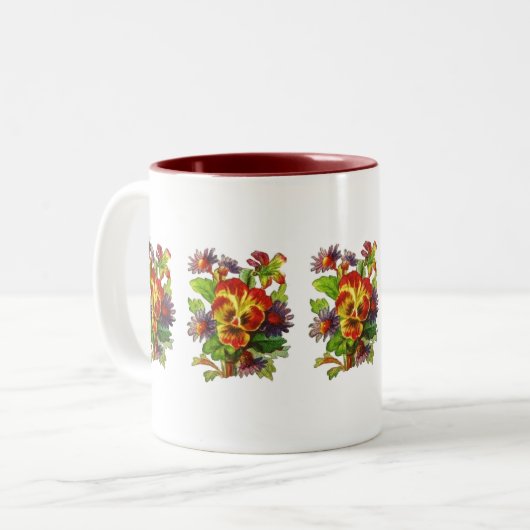 パンジーデイジーマグ ツートーンマグカップ (正面左)
