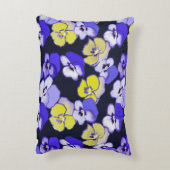 パンジーデザインイエローパープルブルーガーデンフラワーズ アクセントクッション (裏面(縦))